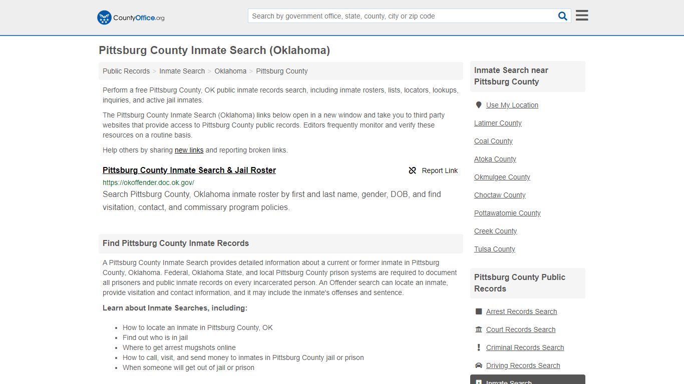 Inmate Search - Pittsburg County, OK (Inmate Rosters ...